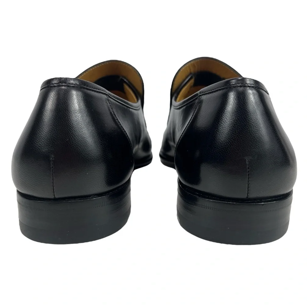 Magnanni Mens 7.5 Black Leather Slip On Loafers Made‎ in Spain 6492